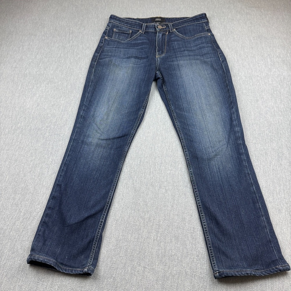 Paige Jeans Mens 30x28 Blue Federal Denim Slim Straight Dark Wash Stretch USA